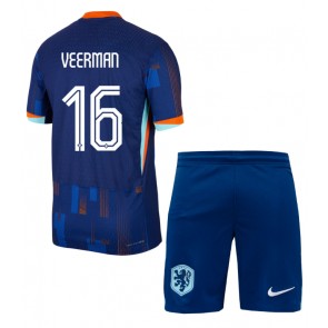 Holandsko Joey Veerman #16 Dětské Venkovní dres komplet ME 2024 Krátký Rukáv (+ trenýrky)